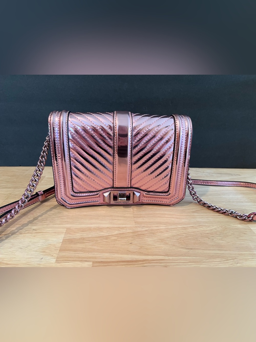 Rebecca Minkoff Small Love Quilted Metallic Crossbody bag - Picture 2 of 12